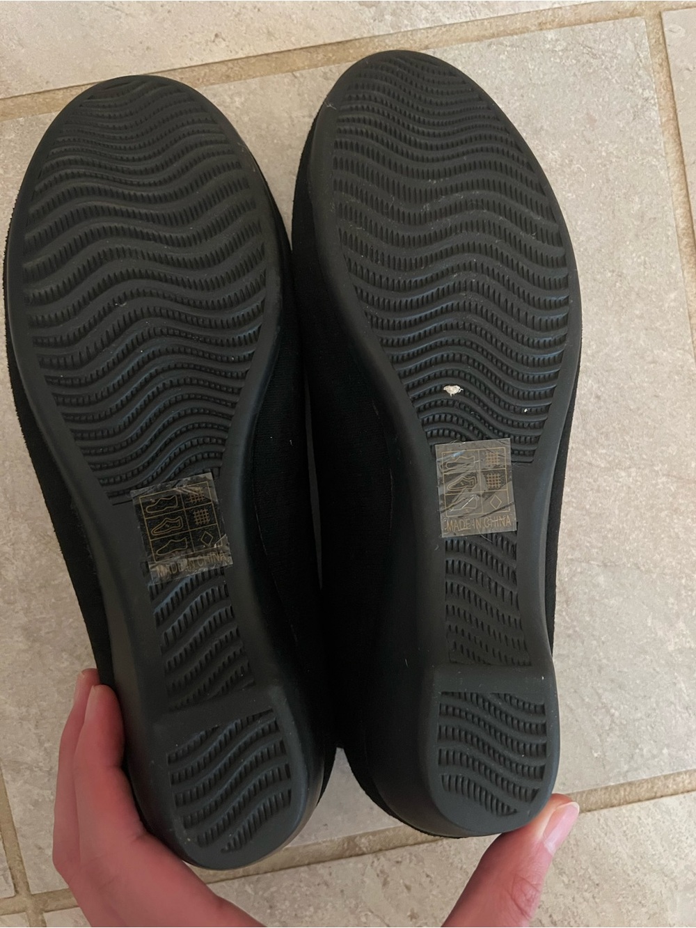 Classic Black Women's Ballet Flats with Ankle Straps - Picture 3 of 4